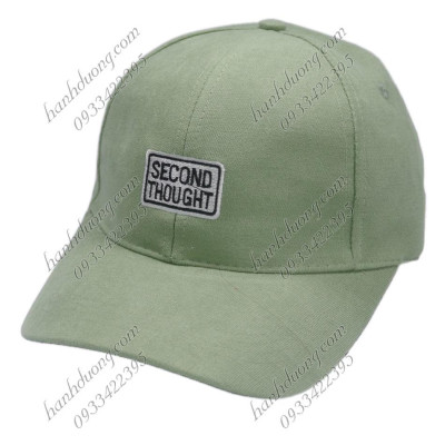 Mũ lưỡi trai nhung thêu chữ Second Thought nón kết nhung phong cách UIzzang form unisex nam nữ thời trang