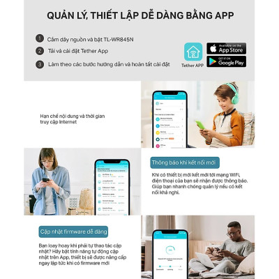 Bộ phát Wifi TP-LINK TL-WR845N 300 Mbps, 3 ăng ten rời - Hàng Chính Hãng