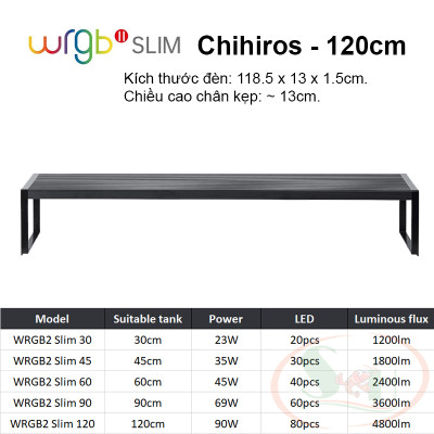 Đèn led Chihiros WRGB 2 Slim 30, 45, 60, 90, 120 cm WRGB2 quang phổ bể thủy sinh cá tép cảnh wrgbii