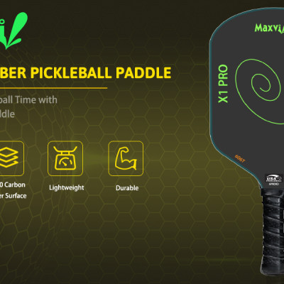 VỢT PICKLEBALL MAXVI X1 PRO MẶT VỢT CARBON PHA TEFLON TẠO ĐỘ DẺO DAI (CÓ ÍT TRỢ LỰC)
