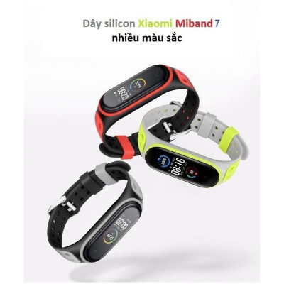 Dây Silicon cao cấp hai khóa nhiều màu sắc dành cho Xiaomi Miband 5 6 7