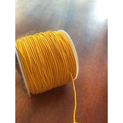 CUỘN DÂY THUN CO GIÃN ĐỘ DẦY CUỘN THUN 1MM  MÀU VÀNG VÀNG TƯƠI  XỎ VÒNG TAY GỖ NAM 