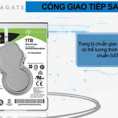 Ổ Cứng HDD Laptop Seagate BarraCuda 1TB/128MB/2.5/5400 - ST1000LM048 - Hàng chính hãng