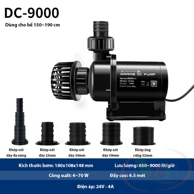 Bơm điện tử Marine DC 650, 1000, 1500, 2000, 2500, 4000, 6000, 9000, 12000, 15000 pump 24V chống giật điều chỉnh cấp độ bơm bể cá tép thủy sinh