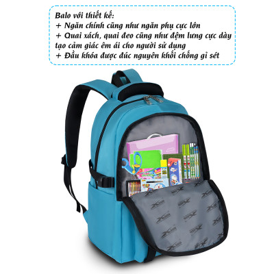 Balo cao cấp nhiều ngăn tiện lợi Xbags Sea ​​Blue Xb 3201