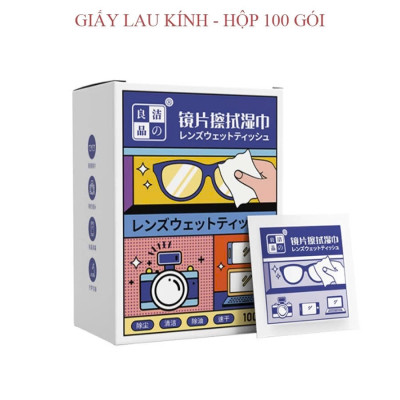 Khăn Lau Kính Nano Hộp 100 Miếng Giấy Lau Kính Chống Bám Hơi Nước, Lau Sạch Vân Tay Bụi Bẩn - Chính hãng