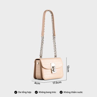 Túi Yuumy ( Thời trang nữ phối khóa trang trí size 18 - Túi đeo chéo da Verein YN186 )