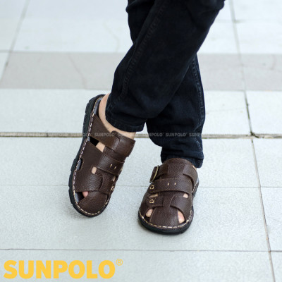 Dép Rọ Nam Da Bò Cao Cấp SUNPOLO SUA20