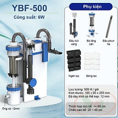 Lọc treo Sunsun YBF 500 / 600 tách phân lắng cặn xả đáy hút váng mini bể cá tép thủy sinh
