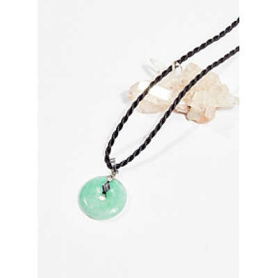 Dây chuyền phong thủy đá cẩm thạch phỉ thúy đồng điếu 2.7cm mệnh hỏa , mộc - Ngọc Quý Gemstones