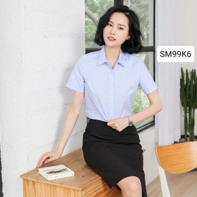 Áo Sơ Mi Nữ Ngắn Tay Màu Trơn Thời Trang Công Sở Thanh Lịch PONIVA Chất Liệu Mềm Mại Thấm Hút Mồ Hôi Tốt
