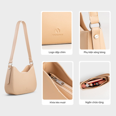 Túi Yuumy ( Thời trang nữ thiết kế đơn giản size 25 - Túi đeo vai da Seasand YN266 )