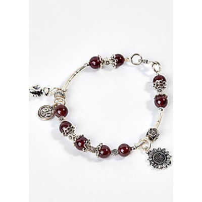 Vòng Đá Garnet Phối Charm Hồ Ly 9 Đuôi Bạc Ngọc Quý Gemstones