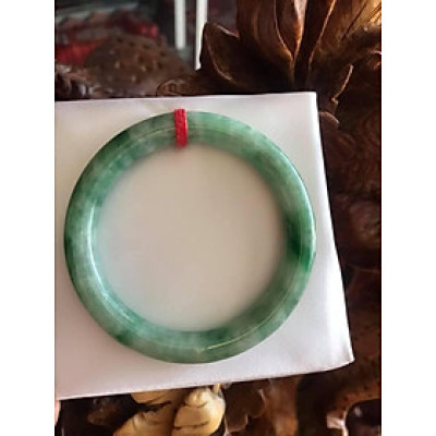 VÒNG TAY NỮ LOẠI VIP XANH BÔNG ĐẬU LÝ SỊN 48MM 100% CẨM THẠCH TỰ NHIÊN