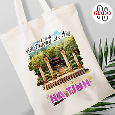 Túi canvas GIADO, túi vải bố, túi tote mẫu Hà Tĩnh Hải Thượng Lãn Ông