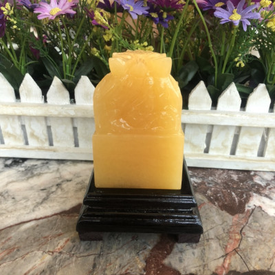 Ấn Rồng phong thủy đá ngọc hoàng long - Cao 10 cm và 12 cm