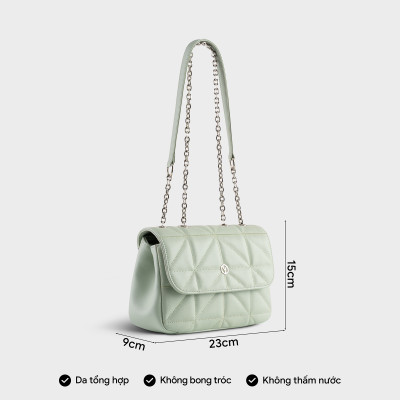 Túi Yuumy ( Thời trang nữ dây đeo phối xích cá tính size 23 - Túi đeo chéo da Seasand YN212 )