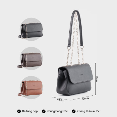 Túi Trita ( Thời trang nữ kèm dây phối xích hiện đại size 24 - Túi đeo chéo da RHN212 )