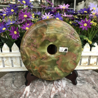 Đồng điếu (đồng tiền ) phong thủy đá ngọc Onyx - Đường kính 16 cm