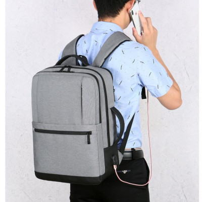 Ba lô du lịch thể thao nam công suất lớn phong cách mới tích hợp sạc USB tiện dụng và công nghệ chống thấm nước (15,6")