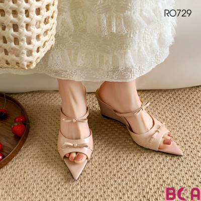 [SANG TRỌNG]  Giày Sandal Nữ Đế Xuồng Mũi Nhọn Quai Mảnh Cao 7P RO729 ROSATA tại BCASHOP - Tôn Dáng