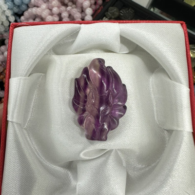 Mặt dây chuyền Hồ Ly phong thủy đá fluorit