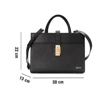Túi Xách Tay Túi Đeo Chéo Nữ Thời Trang GENCE TX18 Chất Liệu Da Bò Cao Cấp Màu Black