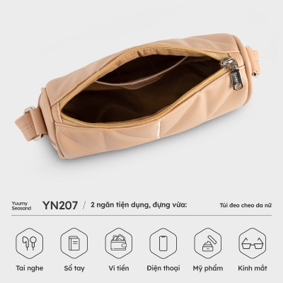 Túi Yuumy ( Thời trang nữ chần chỉ trang trí size 21 - Túi đeo chéo da Seasand YN207 )