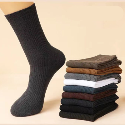 Combo 5 đôi vớ cổ cao nam công sở mẫu gân chìm, tất đi giày tây chất liệu cotton