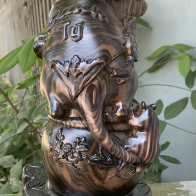 Tượng con chuột phong thủy tài lộc bằng gỗ mun hoa tuyệt đẹp kt 30×14×14cm