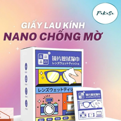 Combo 200 Khăn Lau Mắt Kính Nano Chống Mờ Sương Công Nghệ Nhật Bản Mẫu Mới - Hàng Chính Hãng 