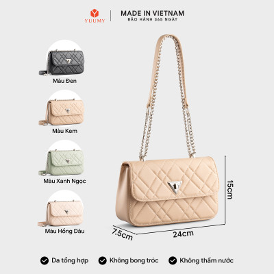 Túi Yuumy ( Thời trang nữ họa tiết chần chỉ size 24 - Túi đeo chéo da Seasand YN279 )