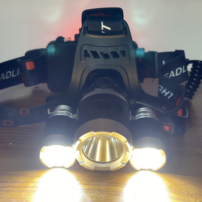 Đèn Pin Đội Đầu 3 Bóng Led T6 2 Pin Sạc 16850 - Hàng Chính Hãng 