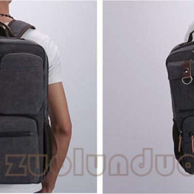 Balo nam thời trang vải canvas  phong cách mới- đi làm, đi học,đi chơi,đựng laptop (15,6")