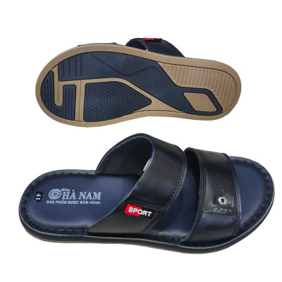 Dép Nam Quai Ngang Da Bò Thật TITI ĐÔ Cao Cấp DNA2156d