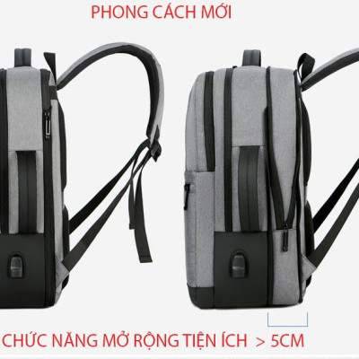 Ba lô du lịch thể thao nam công suất lớn phong cách mới tích hợp sạc USB tiện dụng và công nghệ chống thấm nước (15,6")