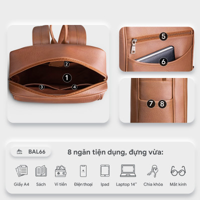 Balo Lata ( Thời trang nam công sở cỡ lỡn - Balo da BAL66 )