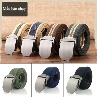 Dây Lưng Vải Nam U689 US ARMY Phong Cách Lính, Mặt Khóa Hợp Kim Thép Không Ghỉ Sáng Bóng-HÀNG CHÍNH HÃNG