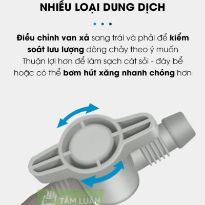 Hút nước bể cá, dụng cụ thay nước bể cá, hút cặn bể cá, dụng cụ bơm hút chất lỏng đa năng TÂM LUÂN Chổi lau tẩm dầu