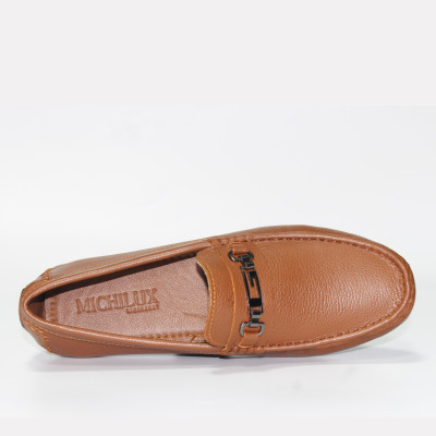 Giày MICHILUX Da Bò Thật Chính Hãng Horse Bit Moccasin CSHM0 Màu Nâu Bò