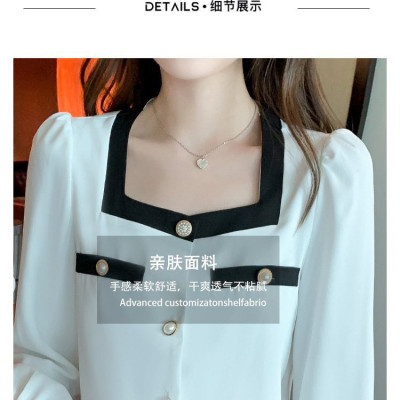 ÁO SƠ MI CỔ VUÔNG VIỀN XINH XẮN