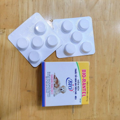 Vỉ 5 Viên Xổ Giun Tẩy Giun Sán Cho Chó Mèo Bio-Rantel 600mg
