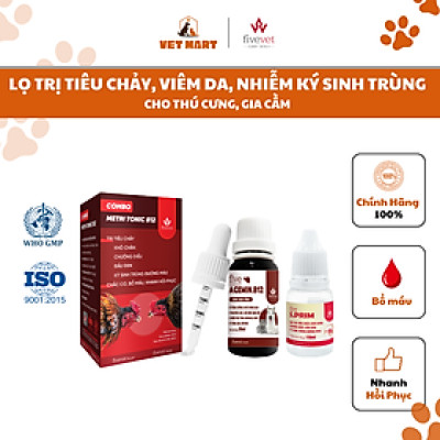 COMBO METRI TONIC B12 - Thuốc Hỗ Trợ Trị Tiêu Chảy, Tụ Huyết Trùng Trên Gà Đá, Chim Cảnh_Fivevet