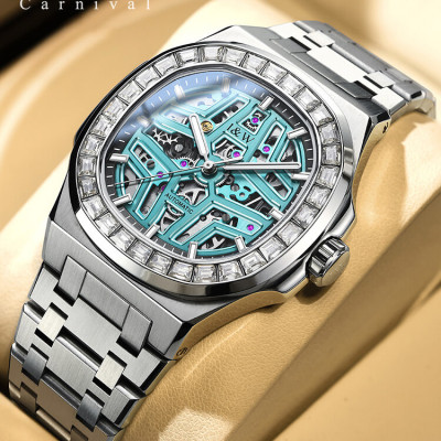 Đồng Hồ Nam I&W Carnival 763G1 Chính Hãng Full Box Chống Nước Kính Chống Xước Dây Thép Cao Cấp BH24T (Máy Cơ Tự Động)