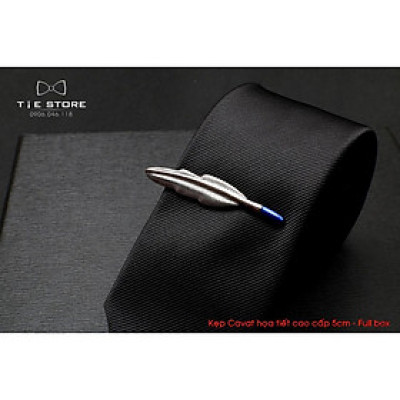Kẹp cà vạt nam bản nhỏ ( 5cm), Kẹp Cavat hình lông chim cao cấp - tặng kèm hộp nhỏ