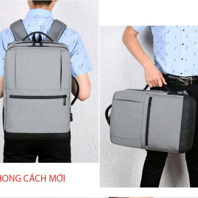 Ba lô du lịch thể thao nam công suất lớn phong cách mới tích hợp sạc USB tiện dụng và công nghệ chống thấm nước (15,6")