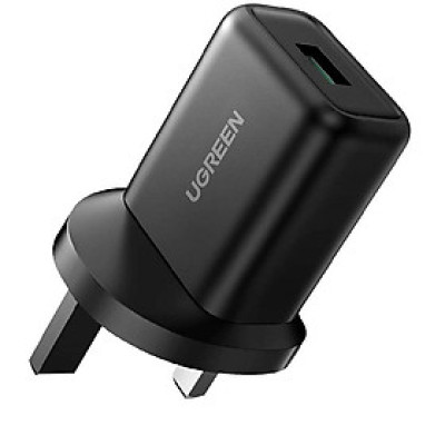 Ugreen UG70165CD122TK 18W Qc3.0 sạc chuẩn cắm UK Plug QC3.0 màu đen - HÀNG CHÍNH HÃNG