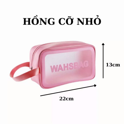 Túi đựng mỹ phẩm trong suốt có quai cao cấp MÀU ĐEN 26x15x10cm
