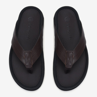 Dép kẹp nam Đông Hải chất da bò cao cấp thiết kế tối giản đế cao su chống trượt - D3221