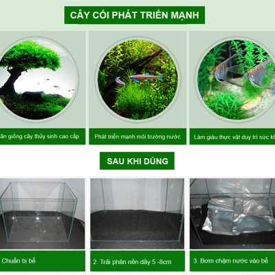 Đất Nền Trồng Cây Thủy Sinh, Phân nền SMEKONG 2KG giàu dinh dưỡng, trang trí bể cá